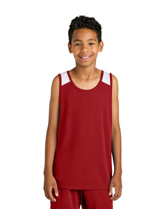 Sport-Tek YST446 Red-Youth Club Track Tank Red