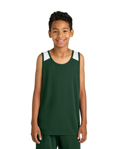 Sport-Tek YST446 Green-Youth Club Track Tank Green