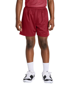 Youth PosiCharge Mesh 5 Short Red Sport-Tek YST5100 Red