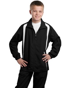 Sport-Tek YST60 Black-Youth Colorblock Raglan Jacket Black