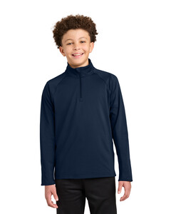 Sport-Tek YST850 Navy-Youth Sport-Wick Stretch 1/4-Zip Pullover Navy