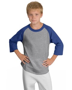 Sport-Tek YT200 Gray-Youth Colorblock Raglan Jersey Gray