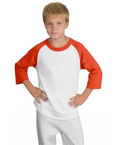 Sport-Tek YT200 White-Youth Colorblock Raglan Jersey White