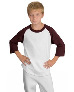 Sport-Tek YT200 White-Youth Colorblock Raglan Jersey White