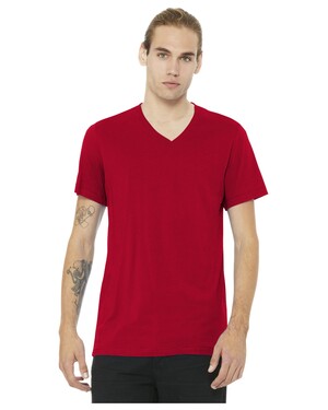 Bella + Canvas Unisex Jersey Short Sleeve V-Neck T-Shirt 3005 - Heather Red, Size 3XL