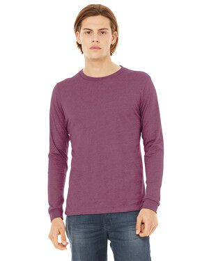 Bella 3415 Triblend V-Neck Tee - Maroon, Short Sleeve, Unisex Fit, X-Large