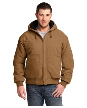 Washed Duck Cloth Insulated Hooded Work Jacket
