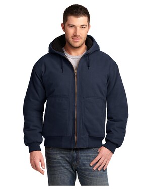 Washed Duck Cloth Insulated Hooded Work Jacket