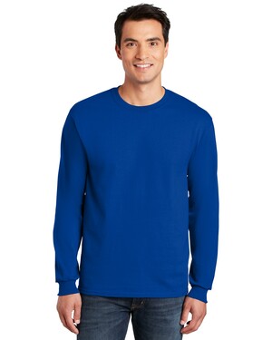Gildan Men's Ultra Cotton Long Sleeve T-Shirt 2-Pack – Style G2400 In Navy & Charcoal, Heavyweight Casual Tee - View #4
