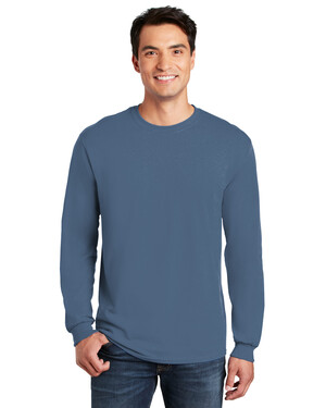 Gildan Men's Heavy Cotton Long Sleeve T-Shirt, 2-Pack, Style G5400, Colors: Safety Green & Light Blue, Size 2XL