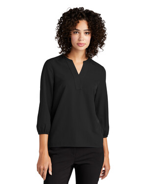 Women's Stretch Crepe 3/4-Sleeve Blouse