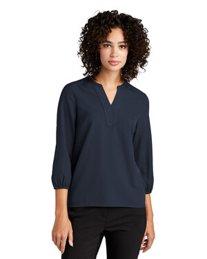 Women's Stretch Crepe 3/4-Sleeve Blouse