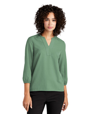 Women's Stretch Crepe 3/4-Sleeve Blouse