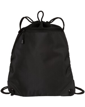 Drawstring Backpack with Mesh Trim