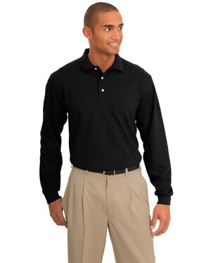 khaki long sleeve polo shirt