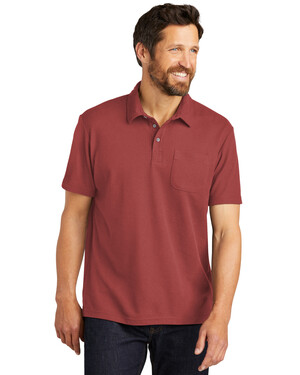 C-FREE Cotton Blend Pique Pocket Polo Shirt
