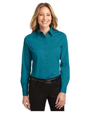 Port Authority Adult Female Women Plain Long Sleeves Shirt