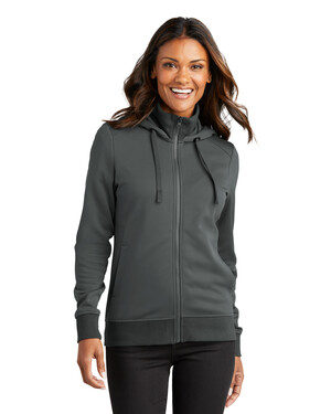 Ladies Smooth Fleece Hooded Jacket
