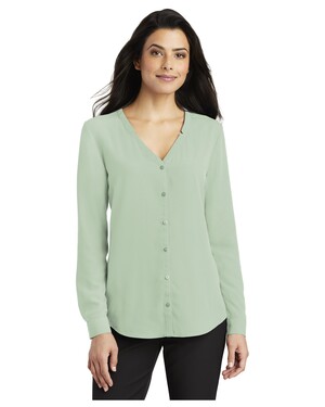 Women's Long Sleeve Button-Front Blouse