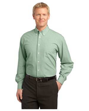 Plaid Pattern Easy Care Shirt.