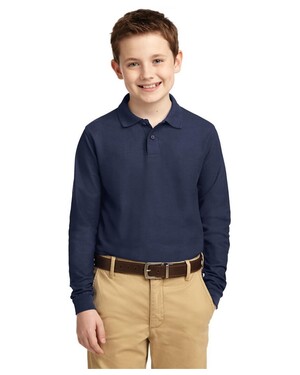 Youth Long Sleeve Silk Touch Polo Shirt