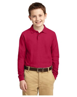Youth Long Sleeve Silk Touch Polo Shirt