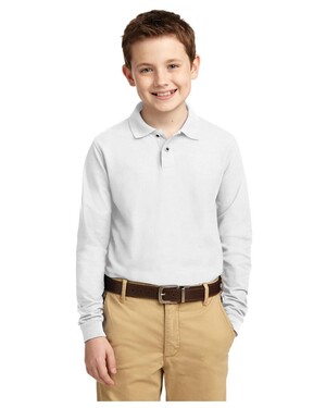 Youth Long Sleeve Silk Touch Polo Shirt
