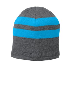 Fleece-Lined Striped Beanie Cap
