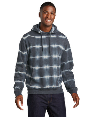 Allover Stripe Tie-Dye Fleece Hoodie