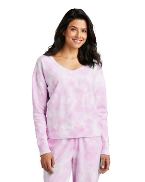 Women's Beach Wash Cloud Tie-Dye V-Neck Sweatshirt