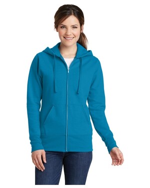 Port & Company Core Fleece Full-Zip Hoodie – Soft Pullover Sweatshirt, Neon Pink, 2XL