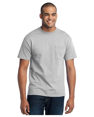 Port & Company Men's Tall Long Sleeve 50/50 Cotton/Poly T Shirt 2XLT Ash