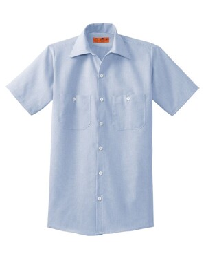 Long Size, Short Sleeve Striped Industrial Work Shirt