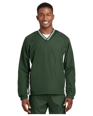 Tipped V-Neck Raglan Wind Shirt