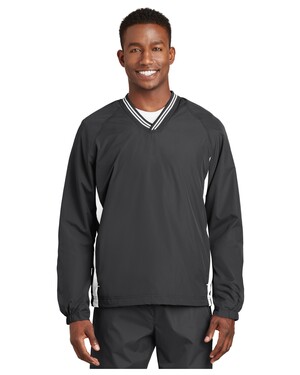 Tipped V-Neck Raglan Wind Shirt