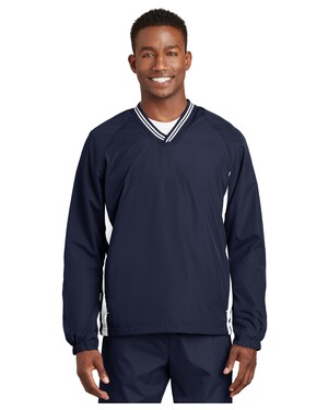 Tipped V-Neck Raglan Wind Shirt
