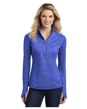 Women's Sport-Wick Stretch Reflective Heather 1/2-Zip Pullover