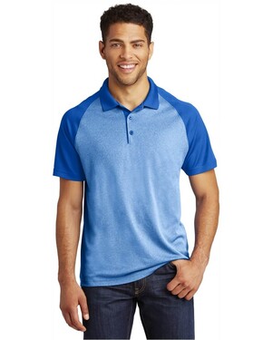 PosiCharge  RacerMesh  Raglan Heather Block Polo Shirt