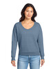 Port & Co LPC098V Ladies Beach Wash Garment-Dyed V-Neck Sweatshirt