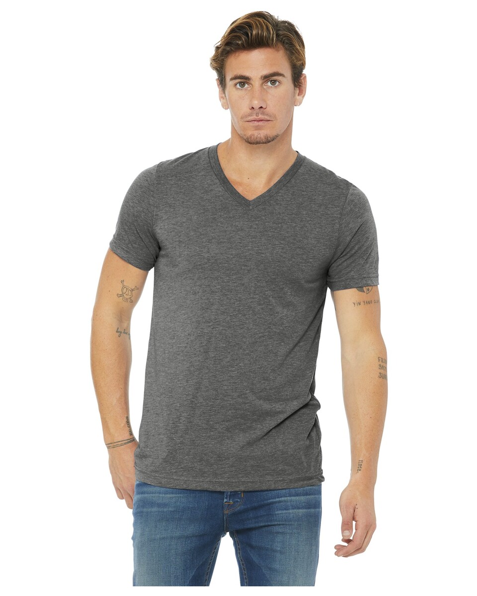 Bella + Canvas 3415 Unisex Triblend Short Sleeve V-Neck T-Shirt ...