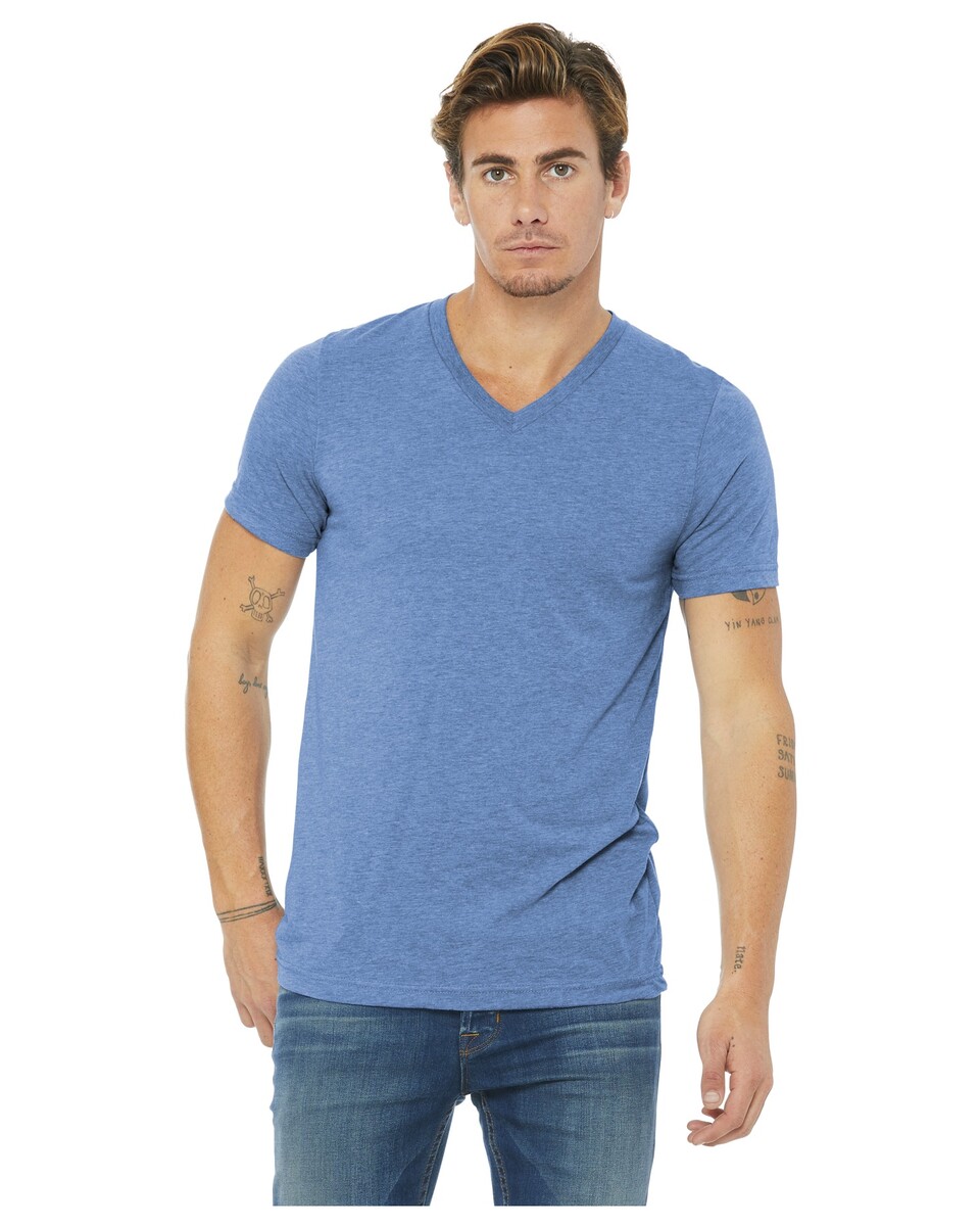 Bella + Canvas 3415 Unisex Triblend Short Sleeve V-Neck T-Shirt ...