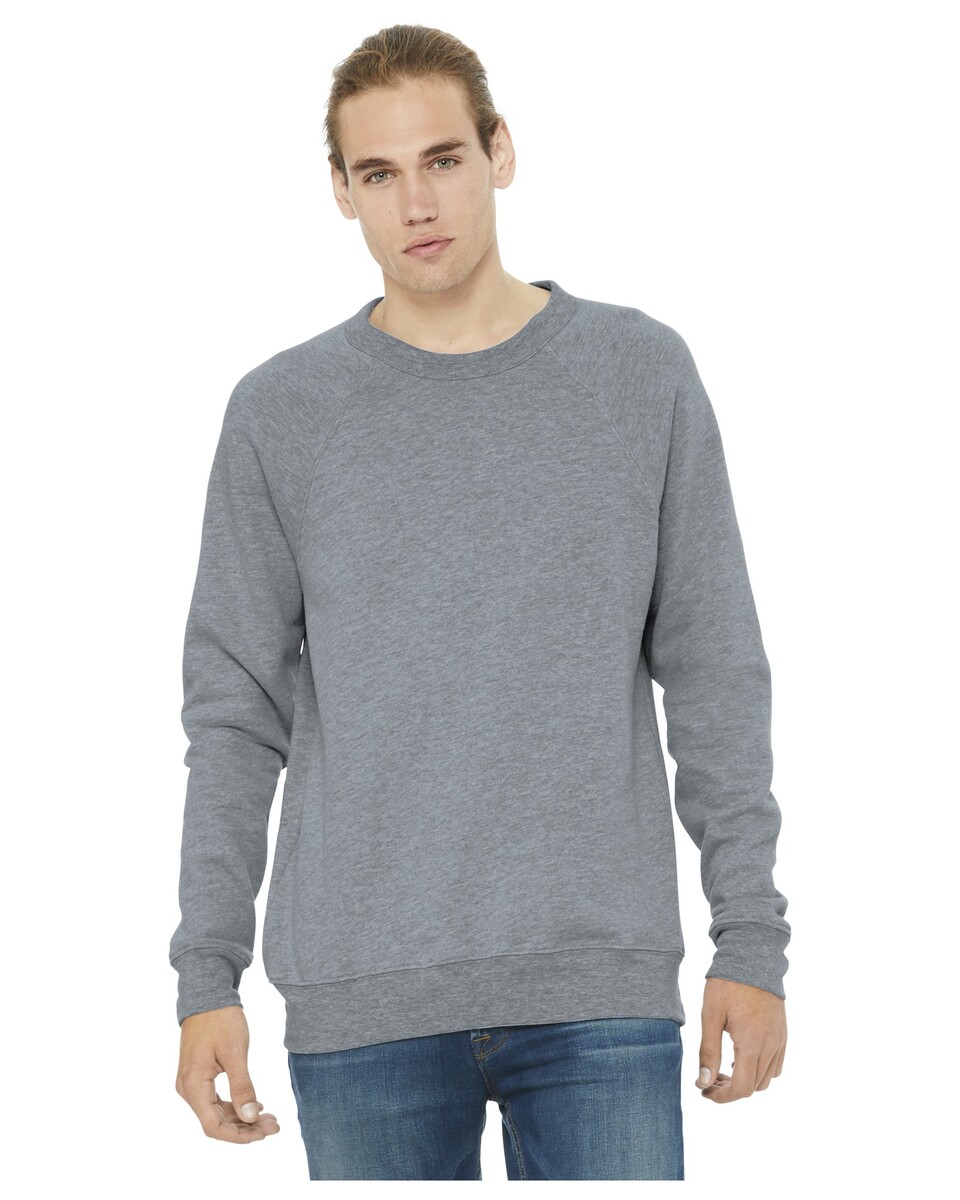 Bella + Canvas 3901 Unisex Long Sleeve Sponge Fleece Crewneck Sweatshirt - Solid