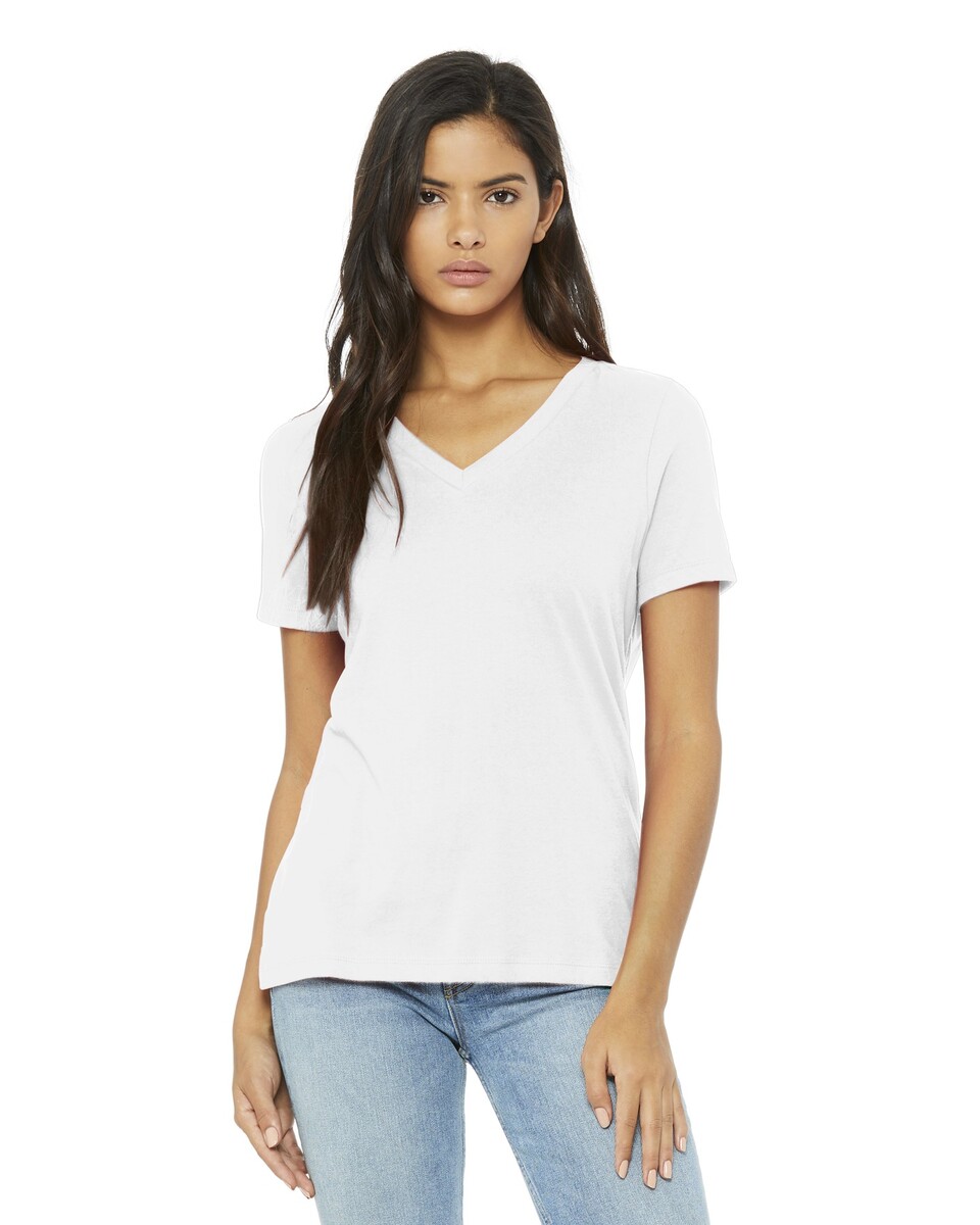 Bella + Canvas 6405 Women's Relaxed Jersey Short Sleeve V-Neck T-Shirt ...