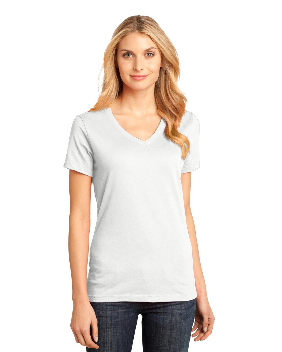 District DM1170L Women's Perfect Weight V-Neck T-Shirt - Apparel.com