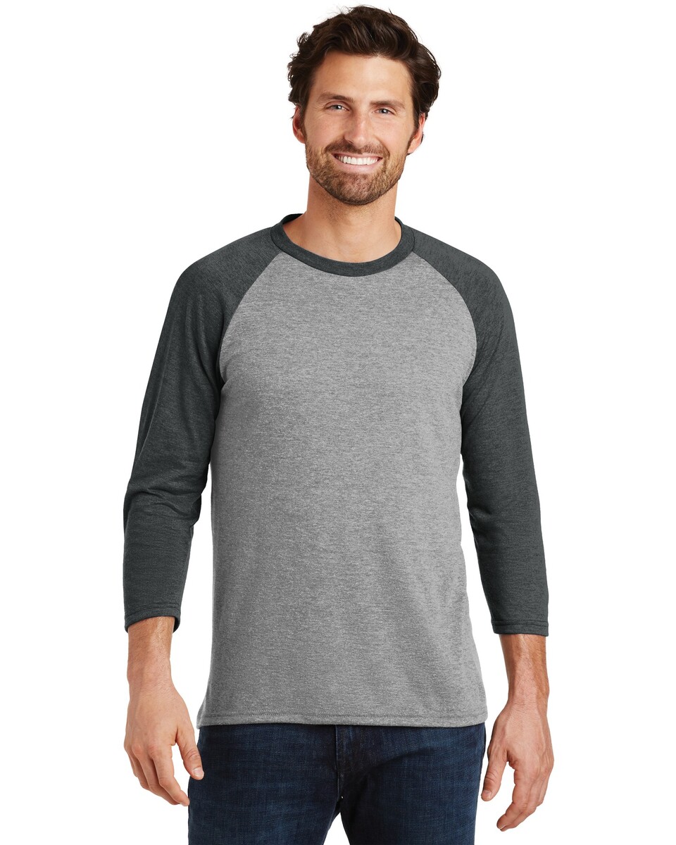 District DM136 Mens Perfect Tri 3/4-Sleeve Raglan - Apparel.com