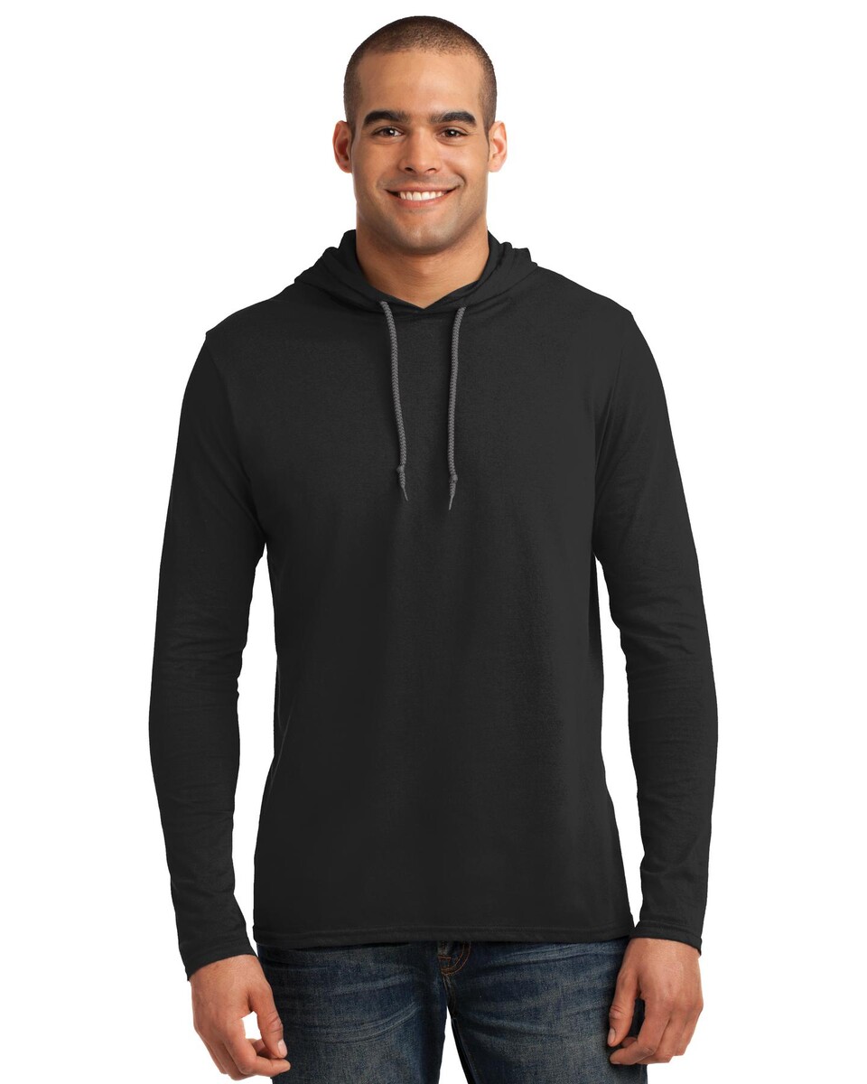 Gildan 987 100% Ring Spun Cotton Long Sleeve T-Shirt Hoodie - Apparel.com