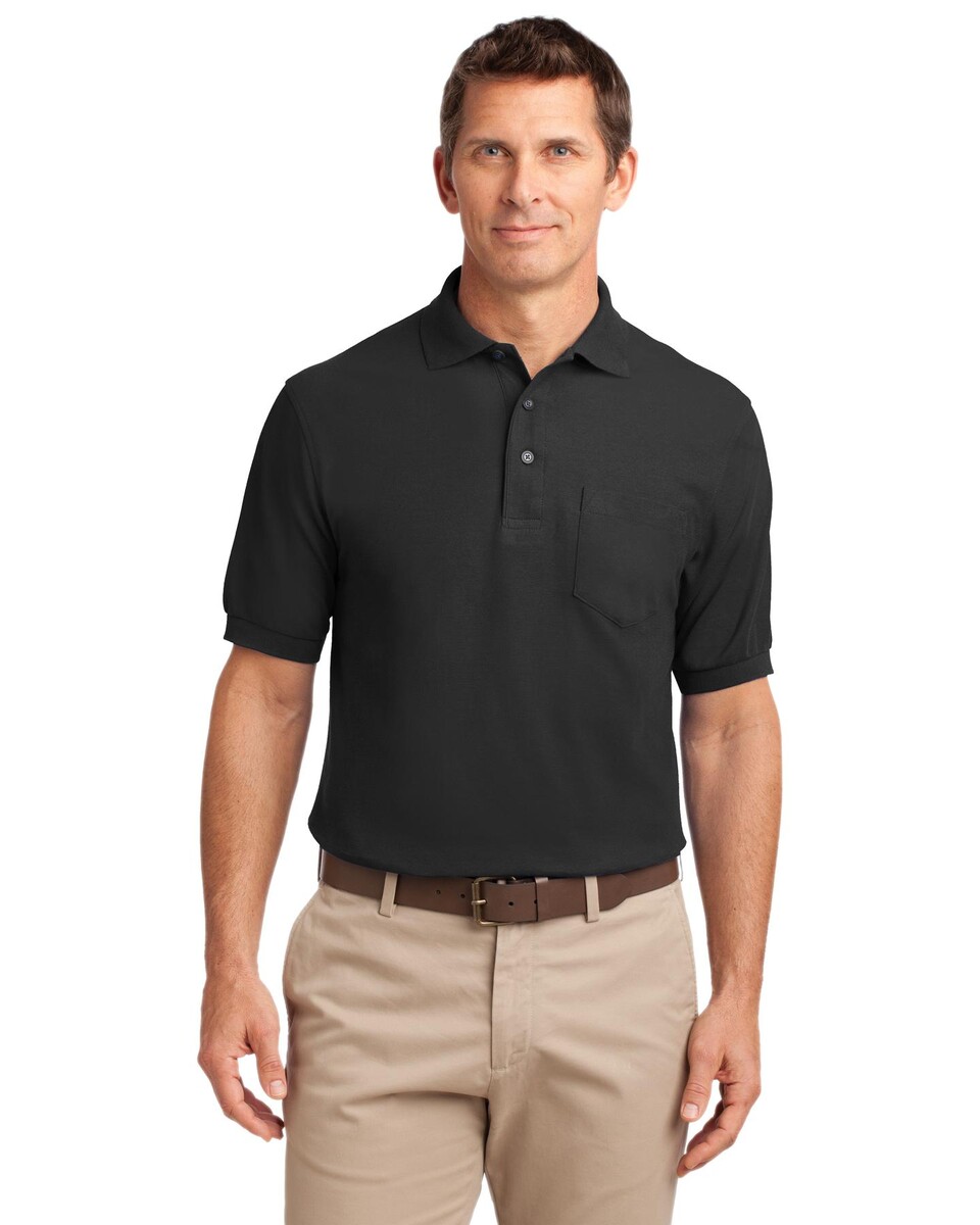 Port Authority K500P Silk Touch Polo with Pocket - Apparel.com