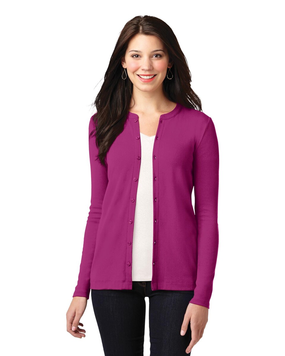 Port Authority LM1008 Women's Concept Stretch Button-Front Cardigan ...