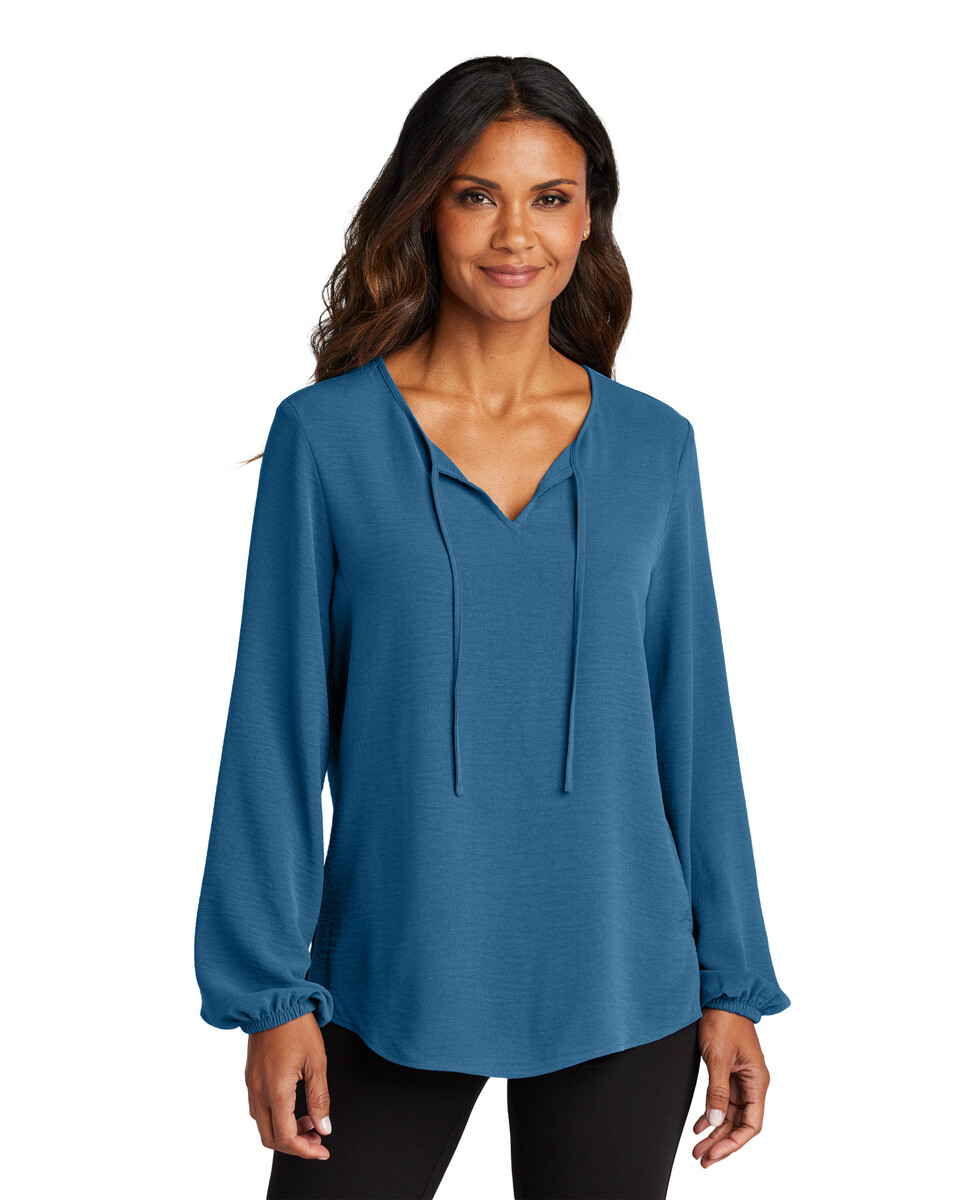 Port Authority LW714 Ladies Textured Crepe Blouse - Apparel.com