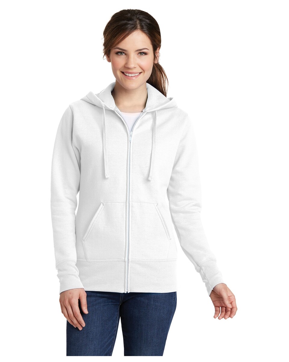 Port & Company LPC78ZH Women's Core Fleece Full-Zip Hooded Sweatshirt ...